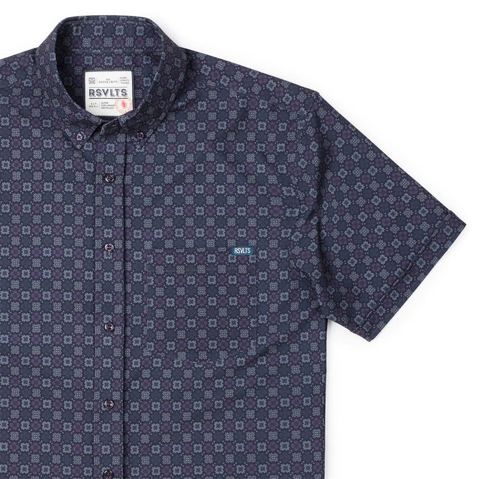 RSVLTS XS RSVLTS Short Sleeve Shirt Midnight Mosaic – KUNUFLEX Short Sleeve Shirt Midnight Mosaic – KUNUFLEX Short Sleeve Shirt