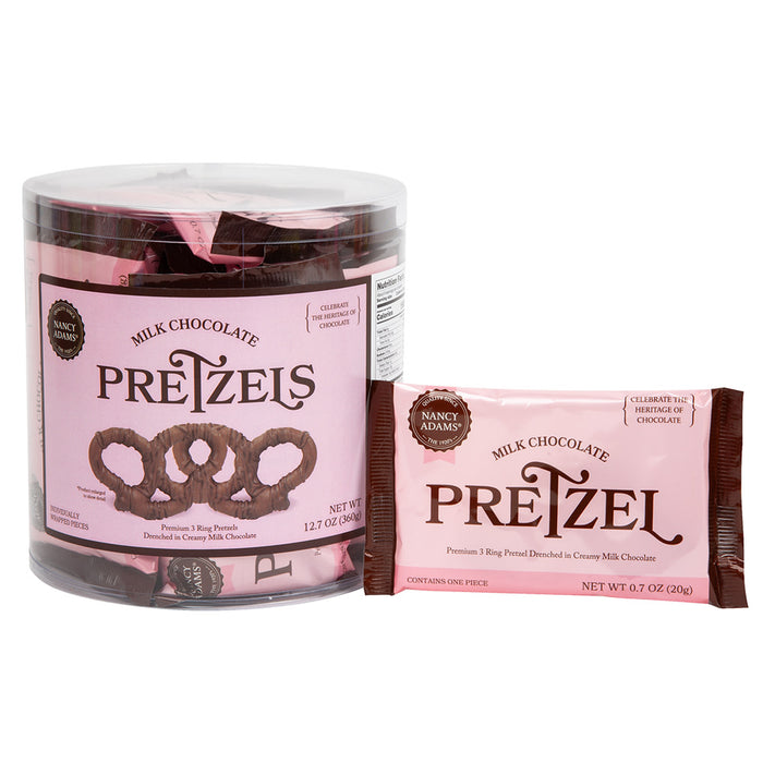 Milk Chocolate Covered Pretzel Candy Single Serve Tubs - 12 Count
