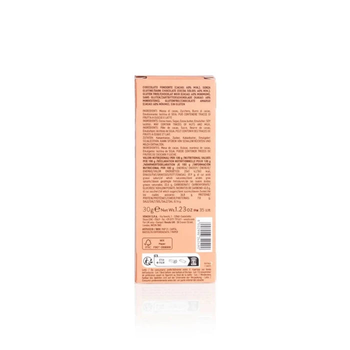 Mini Italian 60% Dark Chocolate Bar nutrition info