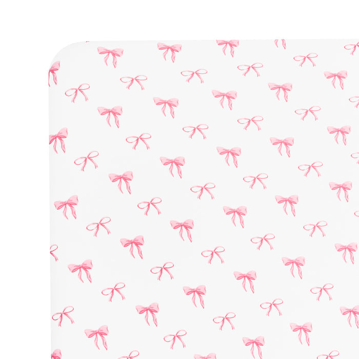Mini Crib Sheet in Bow corner