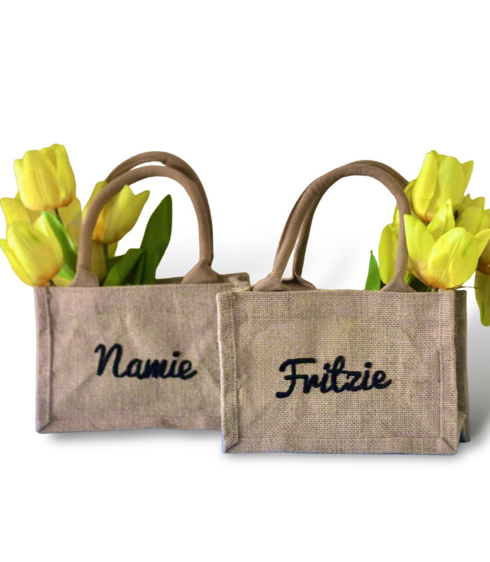 Mini Embroidery Handle Tote Bag - Travellers Hat Boutique