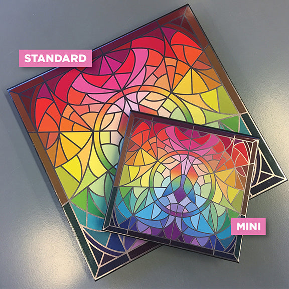 Top angled Mini Stained Glass Magnetic Palette on Standard Palette