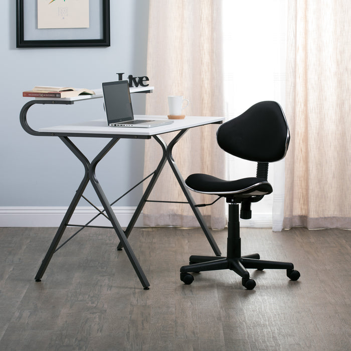 Mode Height Adjustable Swivel Office Task Chair with Contoured Seat and Back- Black 18522