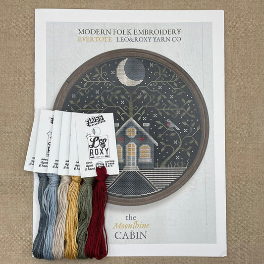 Modern Folk Embroidery - The Moonshine Cabin - Booklet Chart and/or Roxy Floss