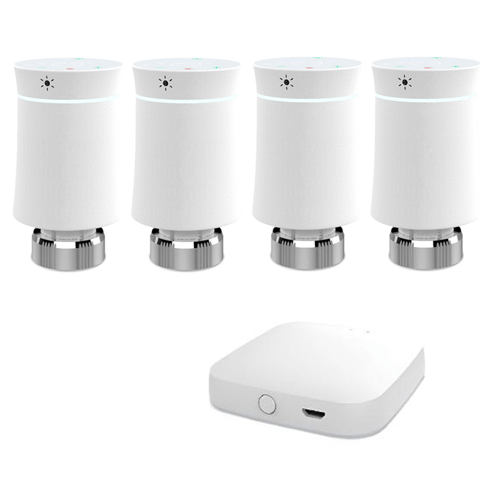 White / KIT4: 4 TRV+ 1 ZigBee HUB