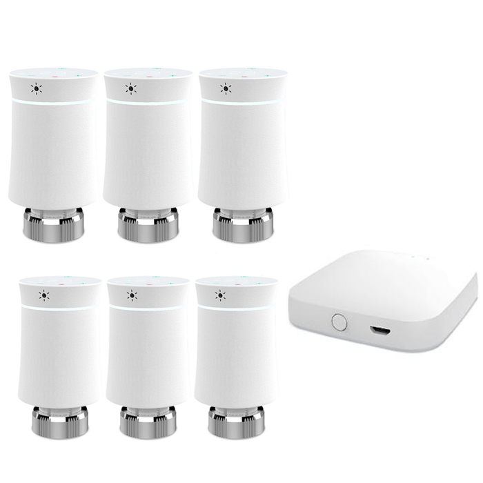 White / KIT6: 6 TRV+ 1 ZigBee HUB