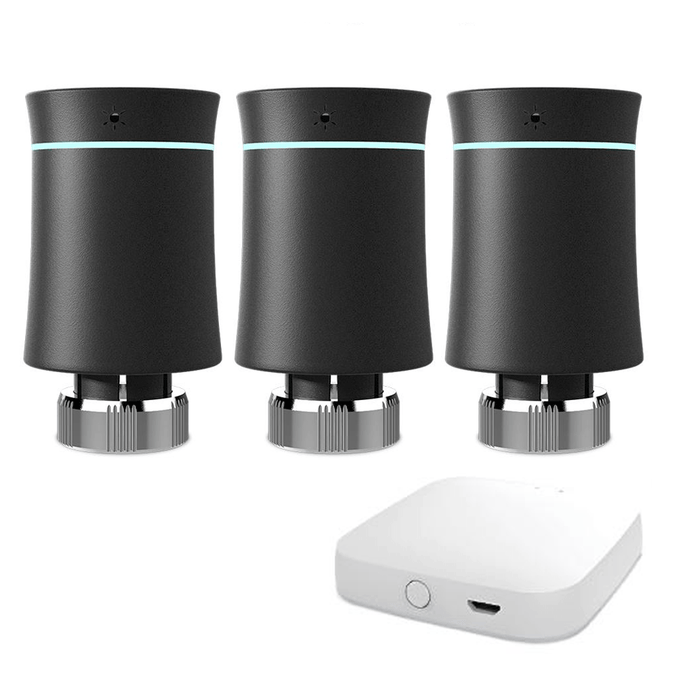 Black / KIT3: 3 TRV+ 1 ZigBee HUB