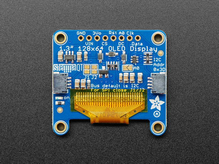 Monochrome 1.3" 128x64 OLED graphic display - STEMMA QT / Qwiic by Adafruit - The Pi Hut