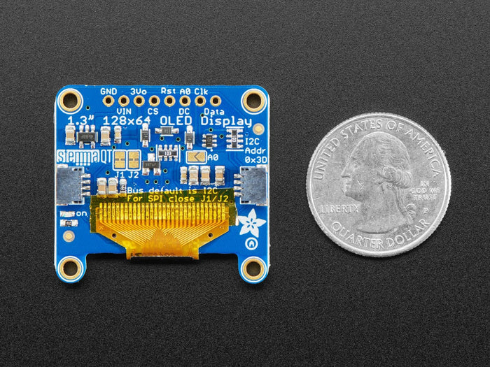 Monochrome 1.3" 128x64 OLED graphic display - STEMMA QT / Qwiic by Adafruit - The Pi Hut