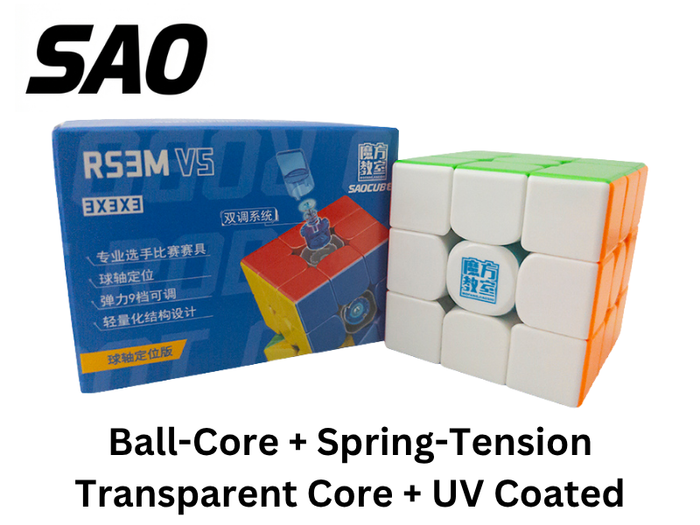 MoYu RS3 M V5 3x3 (Spring-Tension + Ball-Core + Transparent Core + UV SAOCube SE)