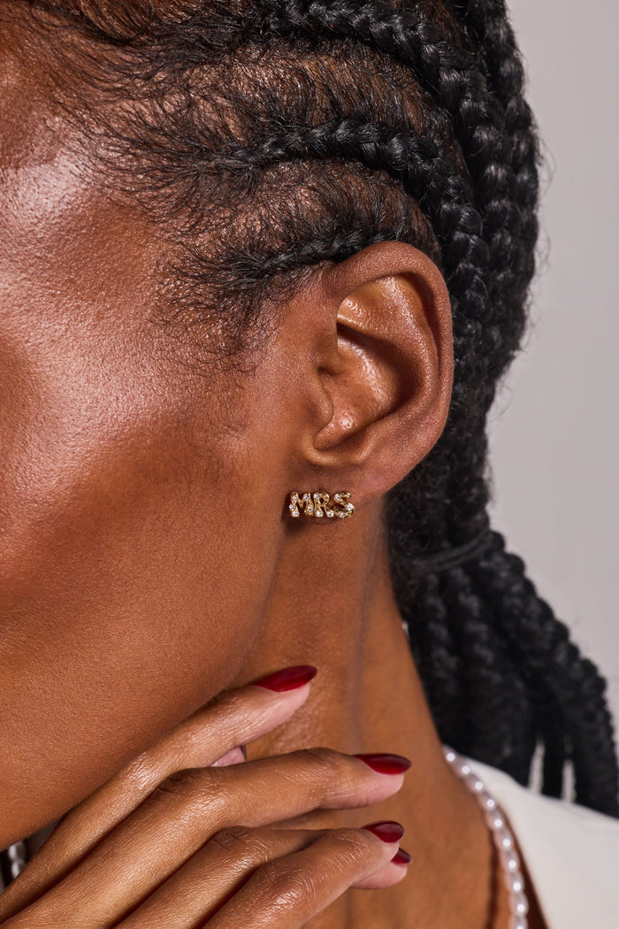 'Mrs' Bubble Crystal Stud Earrings
