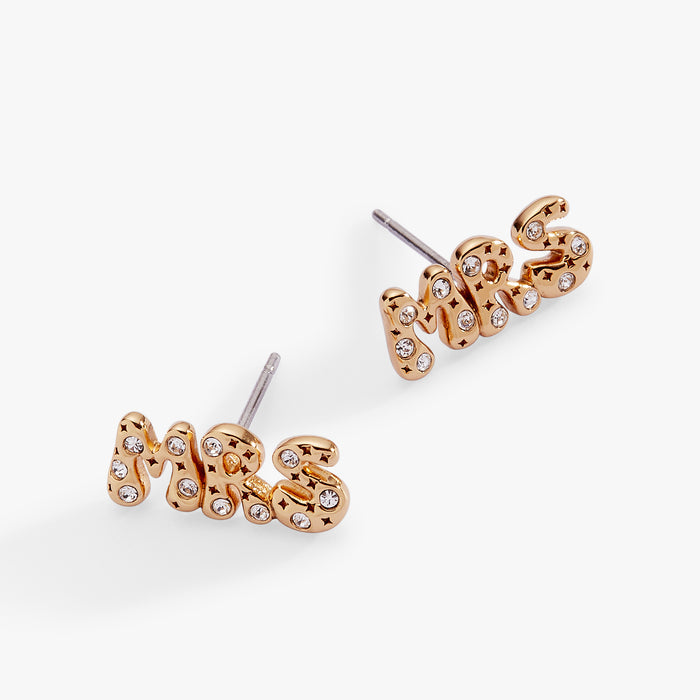 'Mrs' Bubble Crystal Stud Earrings