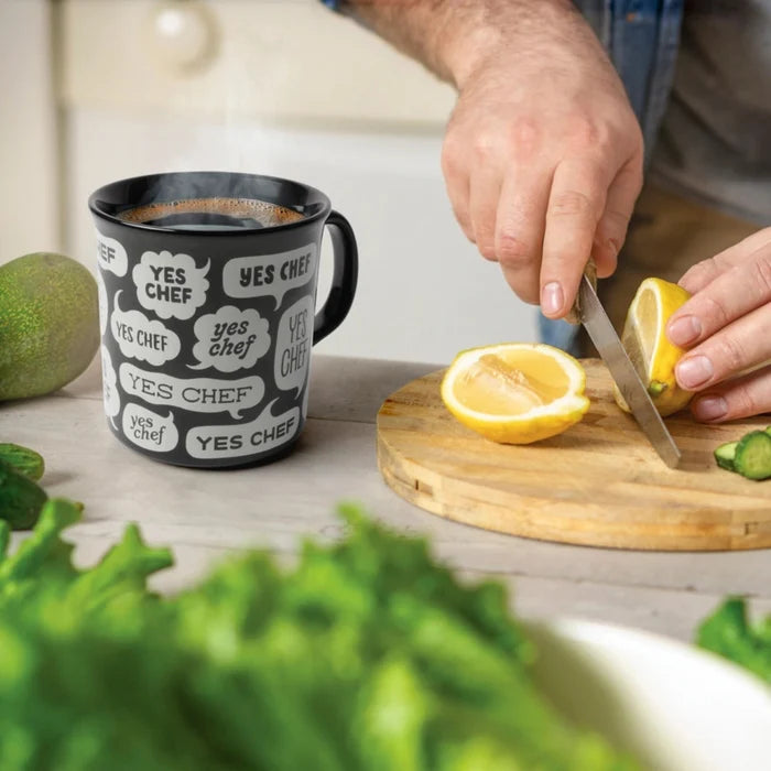 Mug - Yes Chef! in use