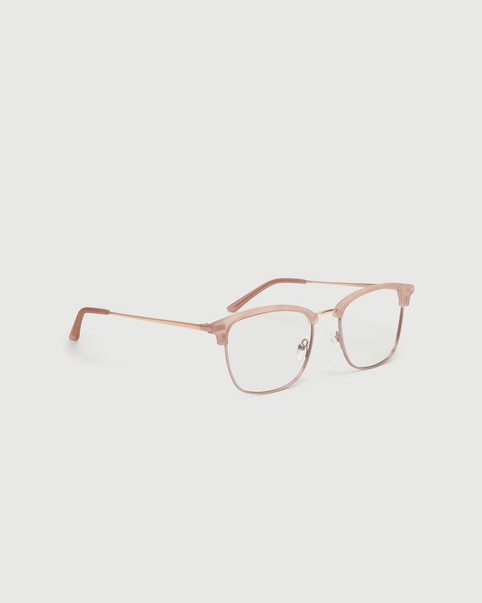 Honey::Nash Eyeglasses browline nude plastic front diagonal