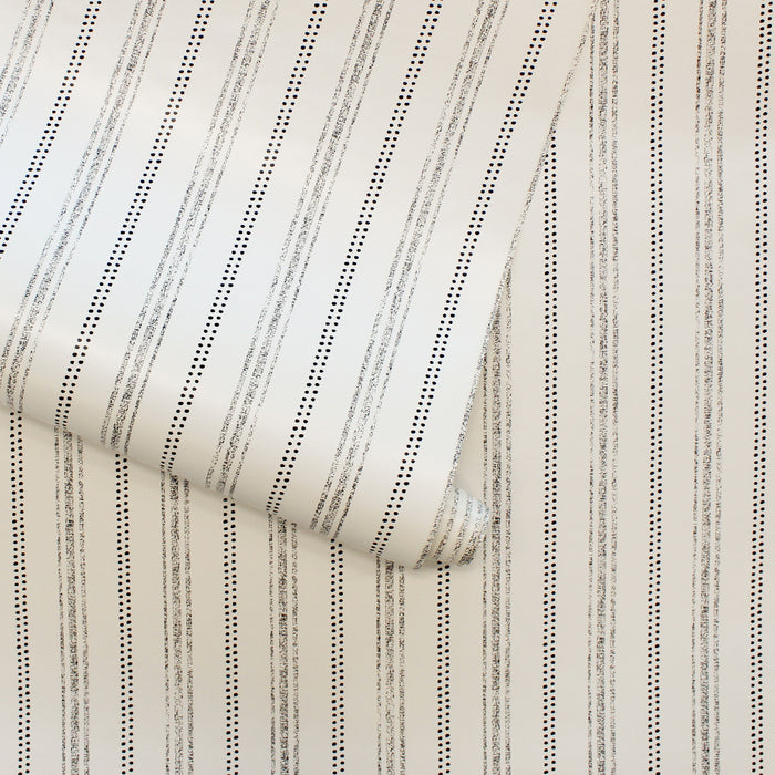 #color_charcoal-and-cottonNautical Stripe Removable Wallpaper - A wallpaper roll of Tempaper's Nautical Stripe Peel And Stick Wallpaper | Tempaper