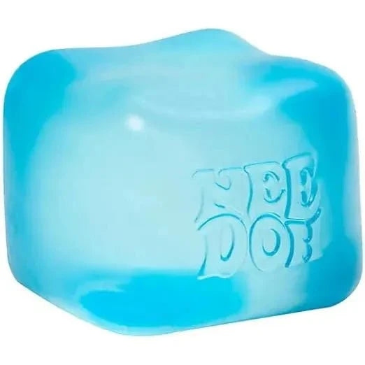 Nee Doh Nice Berg Jumbo Nice Cube 3.5 Inch Squish Ball Fidget Toy - Blue - Owl & Goose Gifts