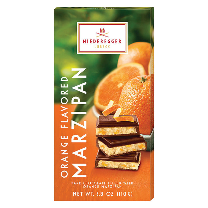 Niederegger Orange Marzipan Candy Bars Classic - 10 Count