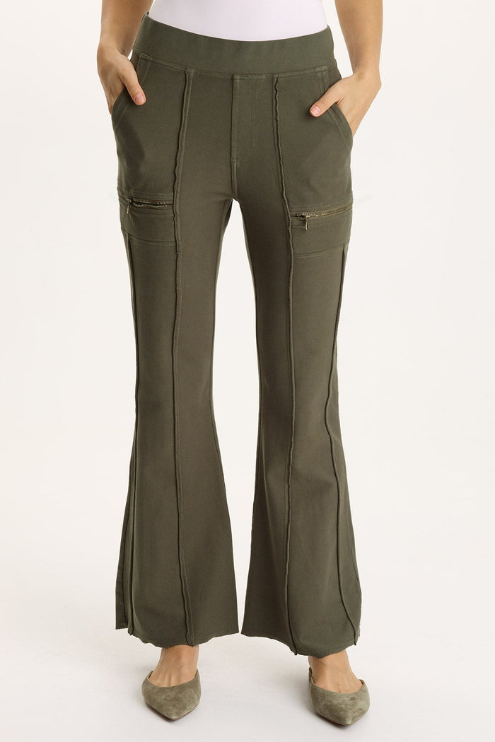 XCVI Ninian Twill Knit Zipper Pocket Flared Pant