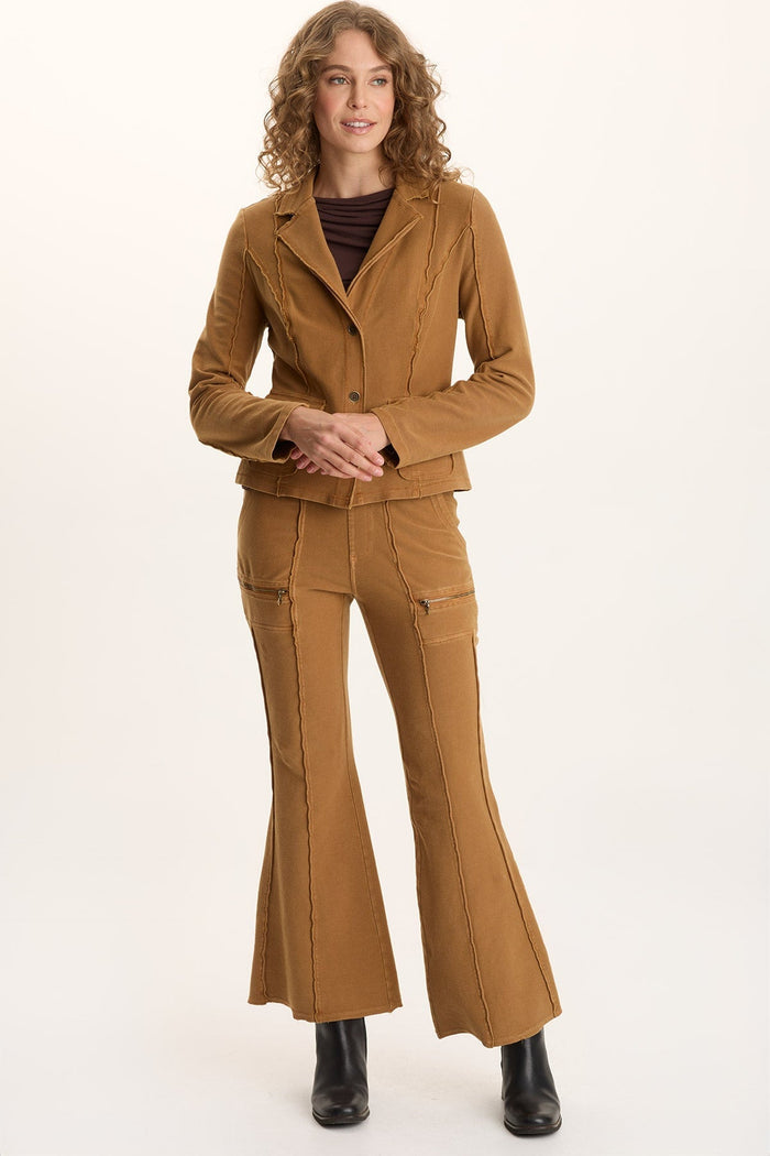 XCVI Ninian Twill Knit Zipper Pocket Flared Pant