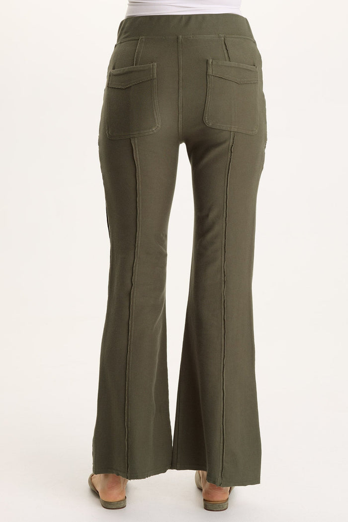 XCVI Ninian Twill Knit Zipper Pocket Flared Pant
