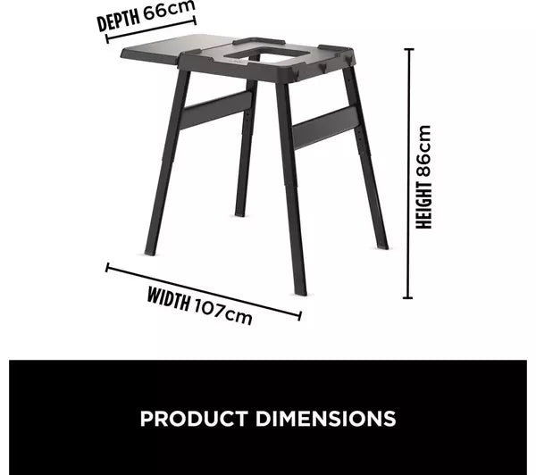 Ninja Woodfire Universal Adjustable Stand and Side Table Black 4718J800EUUK