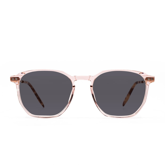 prescription sunglasses - NOEL - ROSE CRYSTAL + CLEAR prescription glasses in polarized lens front
