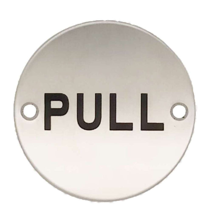 Nova Sign Plate S/S Round Pull Indicator