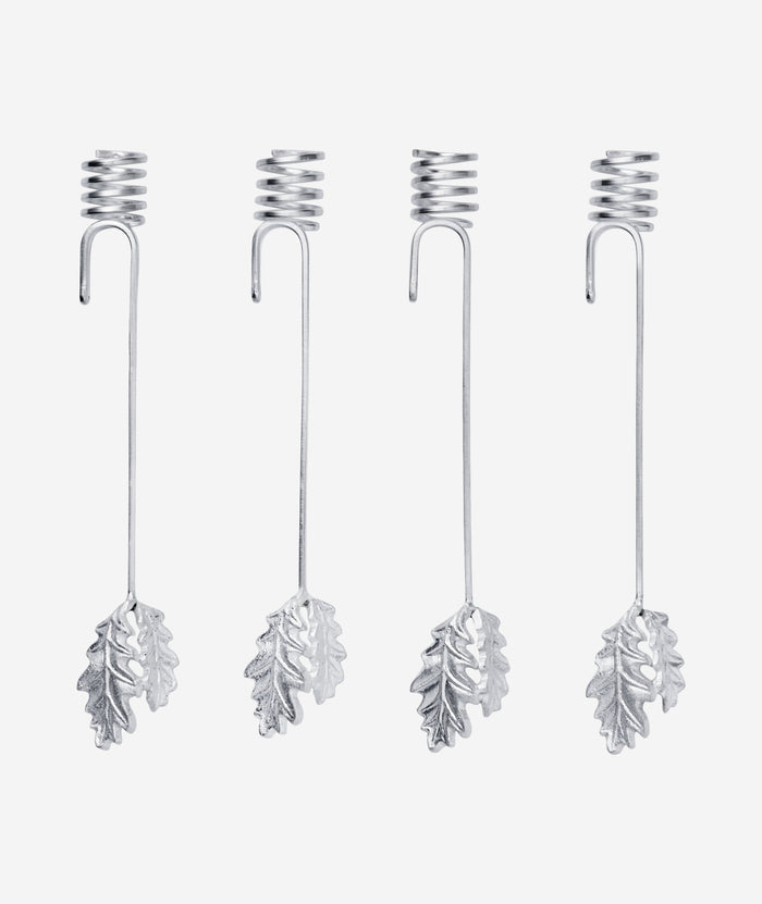 Oak Leaf Christmas Tree Candle Holders Set/4