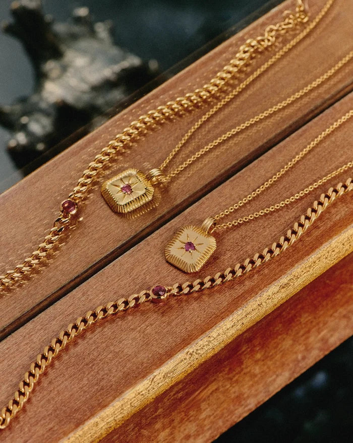October Birthstone Pendant Necklace | 18k Gold Vermeil/Pink Tourmaline Necklaces Missoma