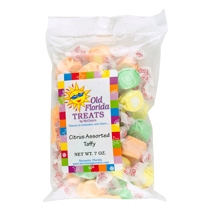 Old Florida Treats Citrus Assorted Taffy Candy Bags - 12 Count