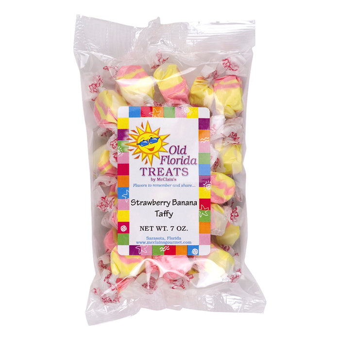 Old Florida Treats Strawberry Banana Taffy Candy Bags - 12 Count