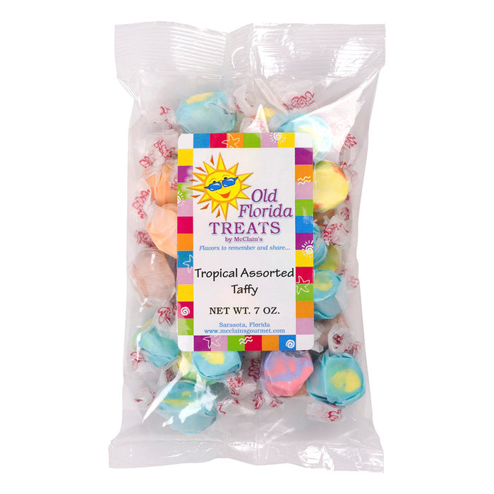 Old Florida Treats Tropical Assorted Taffy Candy Bags - 12 Count