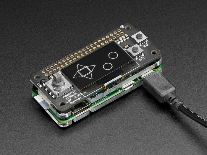 OLED Bonnet Pack for Raspberry Pi Zero - Includes Pi Zero W [Discontinued] by Adafruit - The Pi Hut