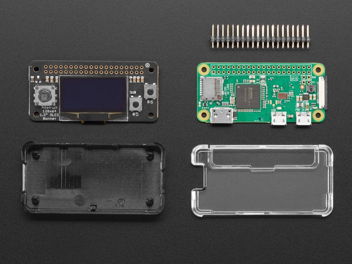 OLED Bonnet Pack for Raspberry Pi Zero - Includes Pi Zero W [Discontinued] by Adafruit - The Pi Hut