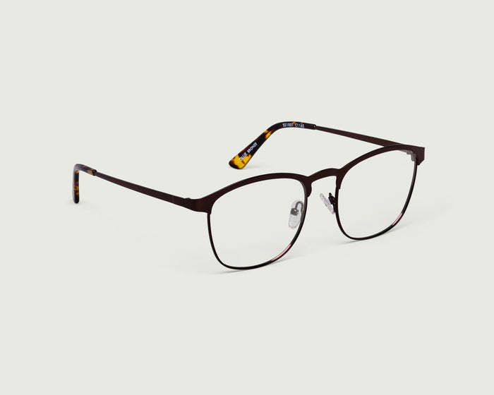 Bronze::Ollie Eyeglasses browline brown metal front diagonal