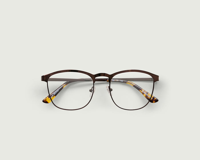Bronze::Ollie Eyeglasses browline brown metal top