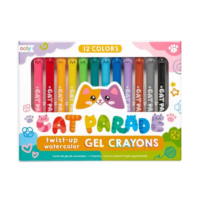 Ooly Cat Parade: Twist-Up Watercolor Gel Crayons (Set of 12)