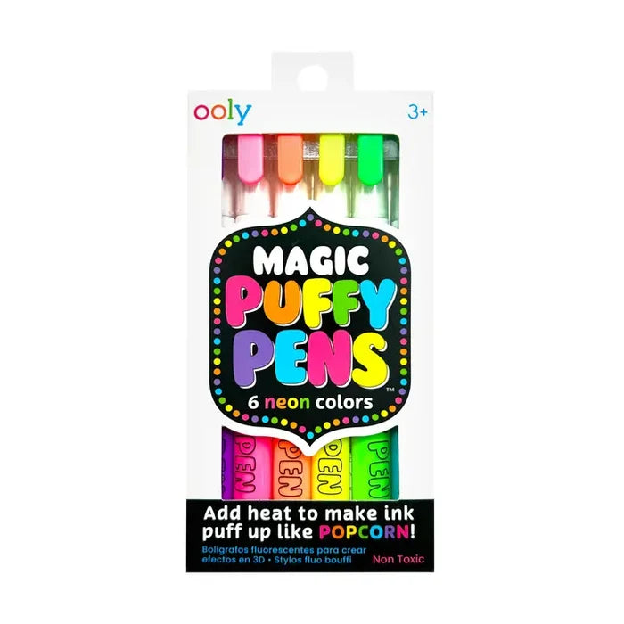Ooly Magic Puffy Neon Pens (Set of 6)