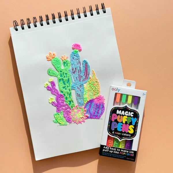 Ooly Magic Puffy Neon Pens (Set of 6)