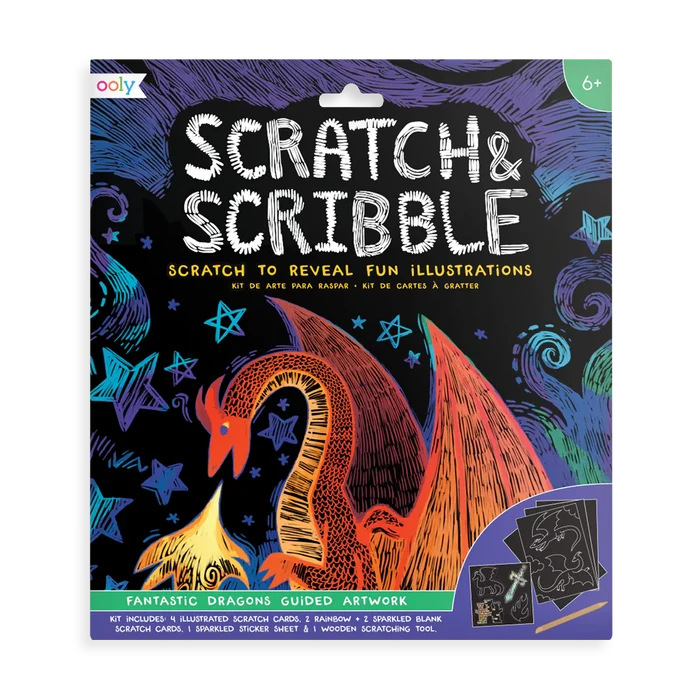 Ooly Scratch & Scribble: Fantastic Dragons Scratch Art Kit