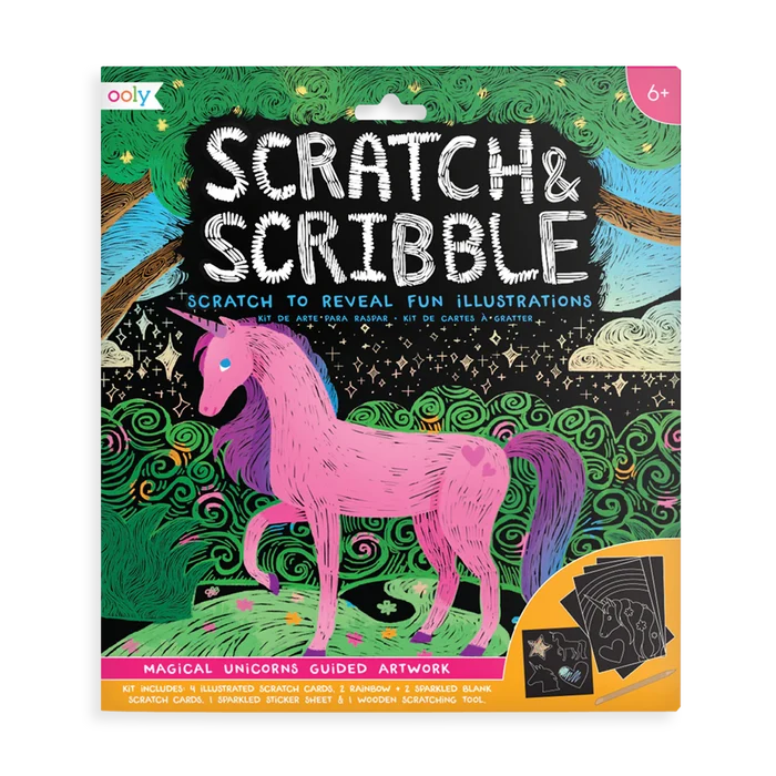 Ooly Scratch & Scribble: Magical Unicorns Scratch Art Kit