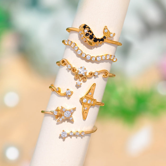 Orca Whale Ring Set