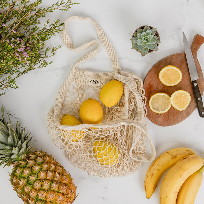 Organic Cotton String Bag - Zero Waste Mesh Bag, Plastic Free, Market Tote - SEATOPIA