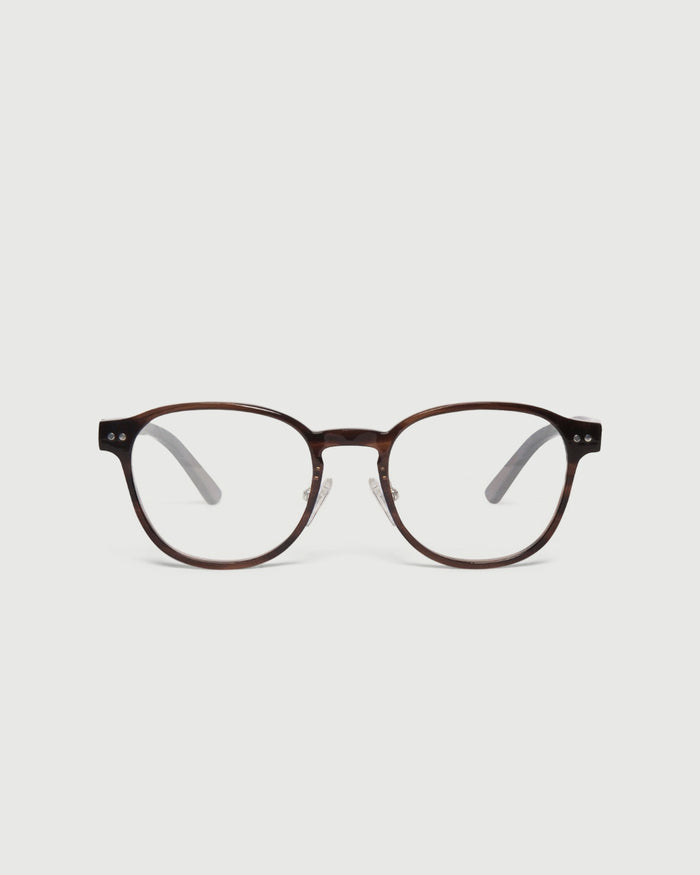 Polished Tort::Orman Eyeglasses round tort acetate front
