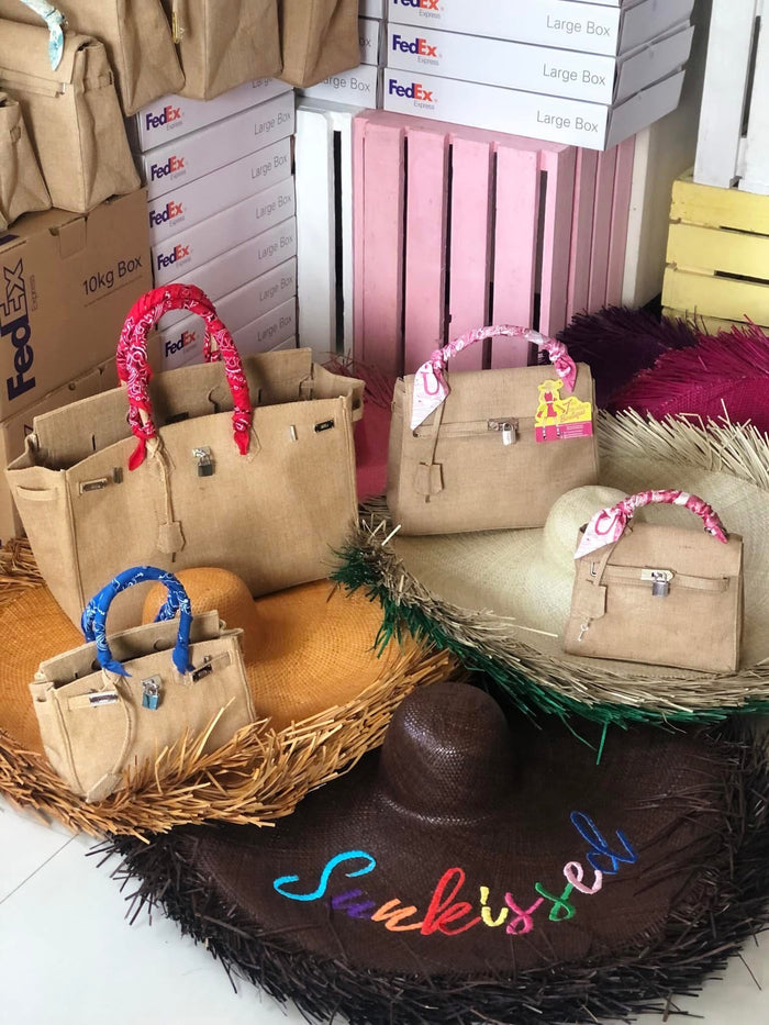 Oversized Fringes Hat Burlap Birkin