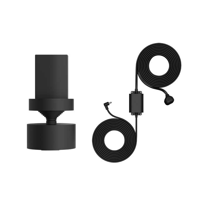 Black:Pan-Tilt Mount with Indoor/Outdoor Power Adapter (Stick Up Cam Plug-In (3rd Gen) - UK adapter)