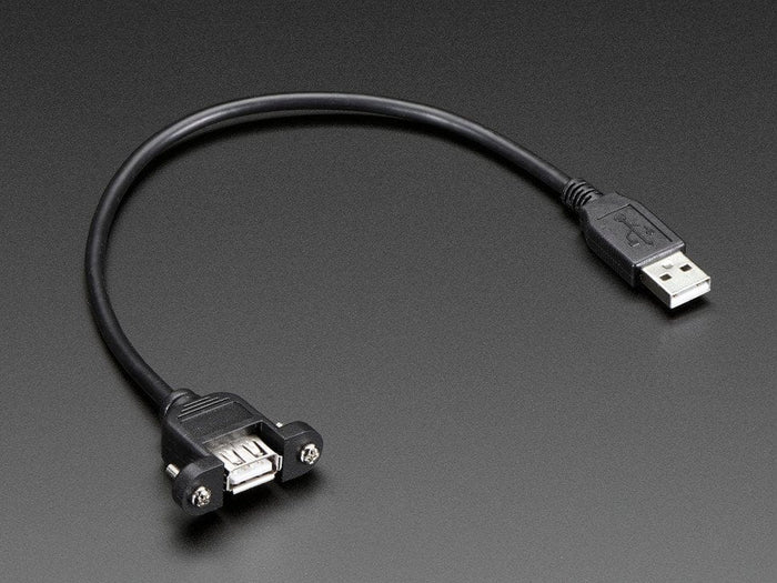 Panel Mount USB Cable - A Male to A Female [Discontinued] by The Pi Hut - The Pi Hut