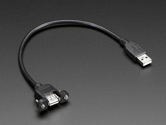 Panel Mount USB Cable - A Male to A Female [Discontinued] by The Pi Hut - The Pi Hut