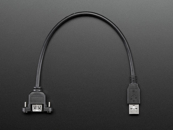 Panel Mount USB Cable - A Male to A Female [Discontinued] by The Pi Hut - The Pi Hut