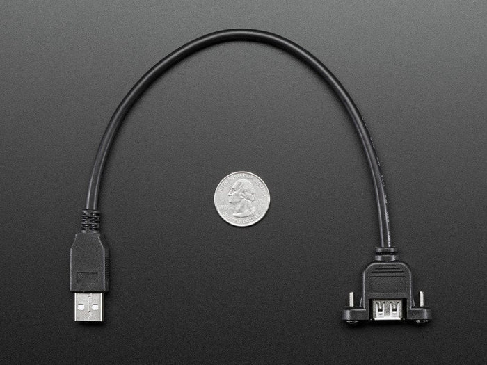 Panel Mount USB Cable - A Male to A Female [Discontinued] by The Pi Hut - The Pi Hut